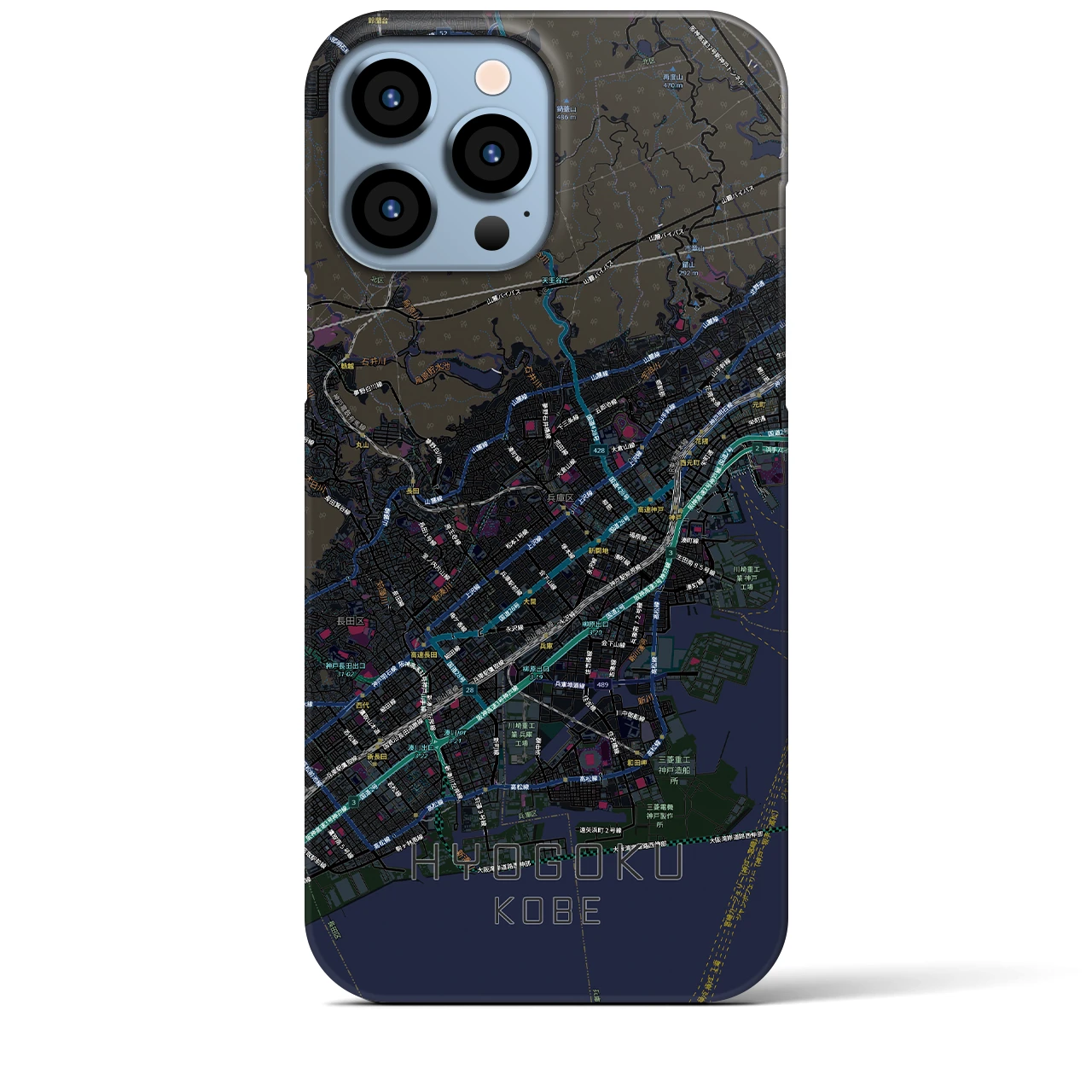 【兵庫区(神戸市)】地図柄iPhoneケース(バックカバータイプ)