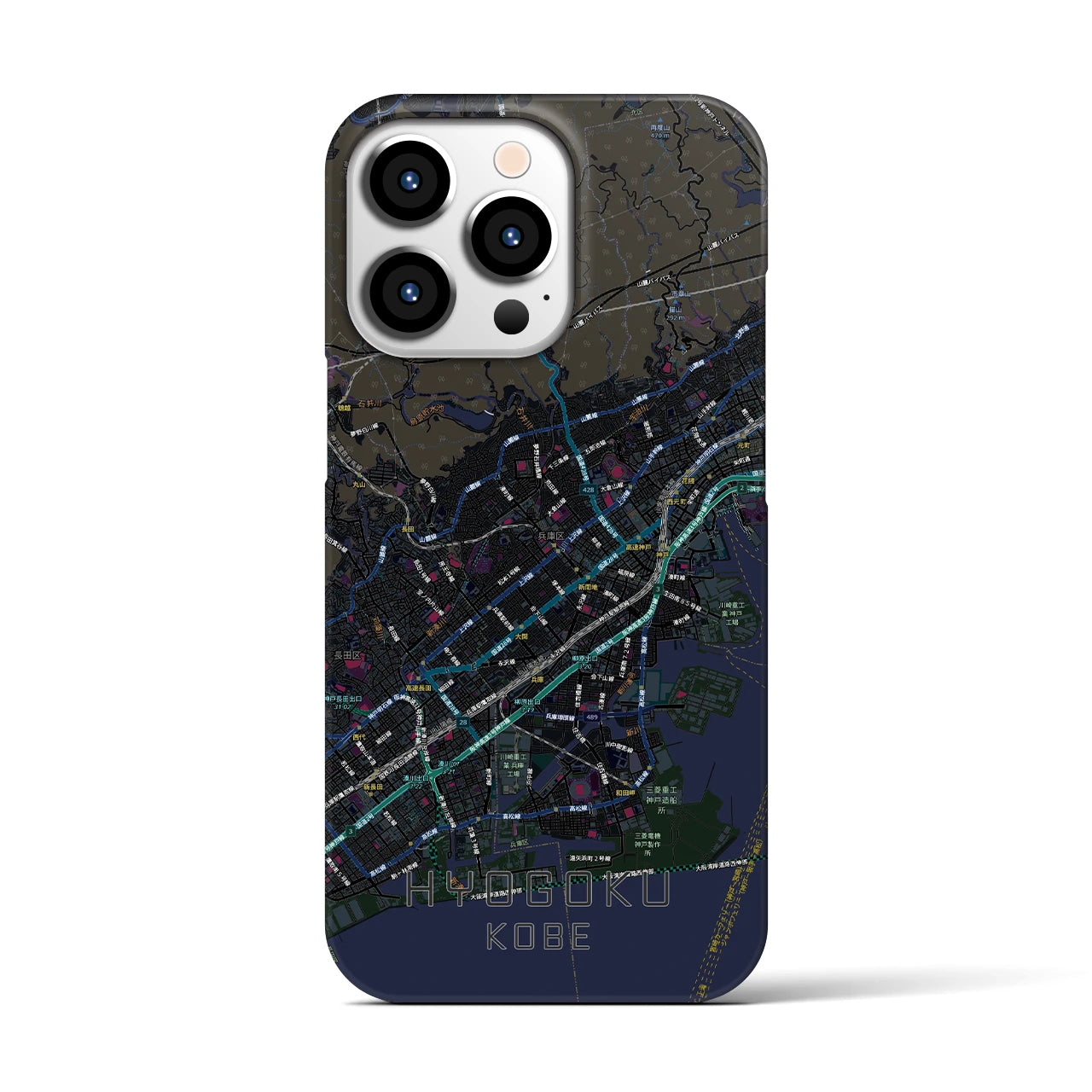 【兵庫区(神戸市)】地図柄iPhoneケース(バックカバータイプ)