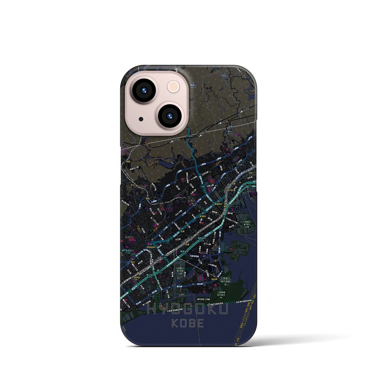 【兵庫区(神戸市)】地図柄iPhoneケース(バックカバータイプ)
