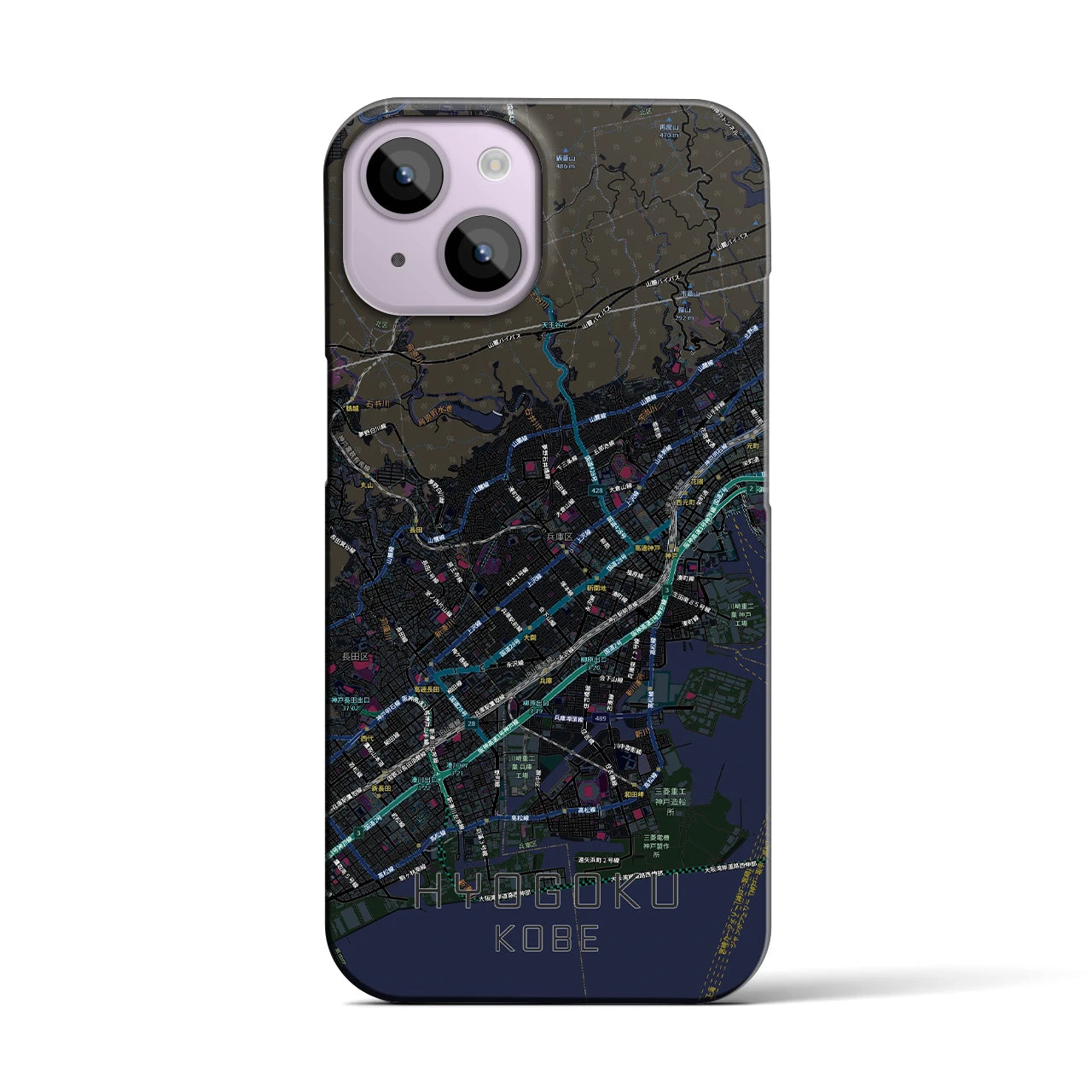 【兵庫区(神戸市)】地図柄iPhoneケース(バックカバータイプ)