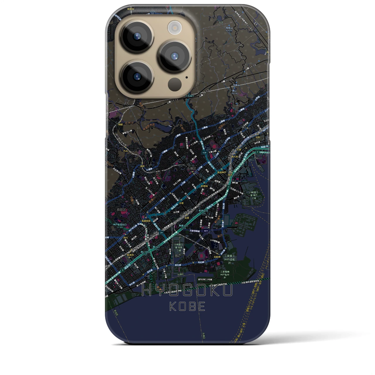 【兵庫区(神戸市)】地図柄iPhoneケース(バックカバータイプ)