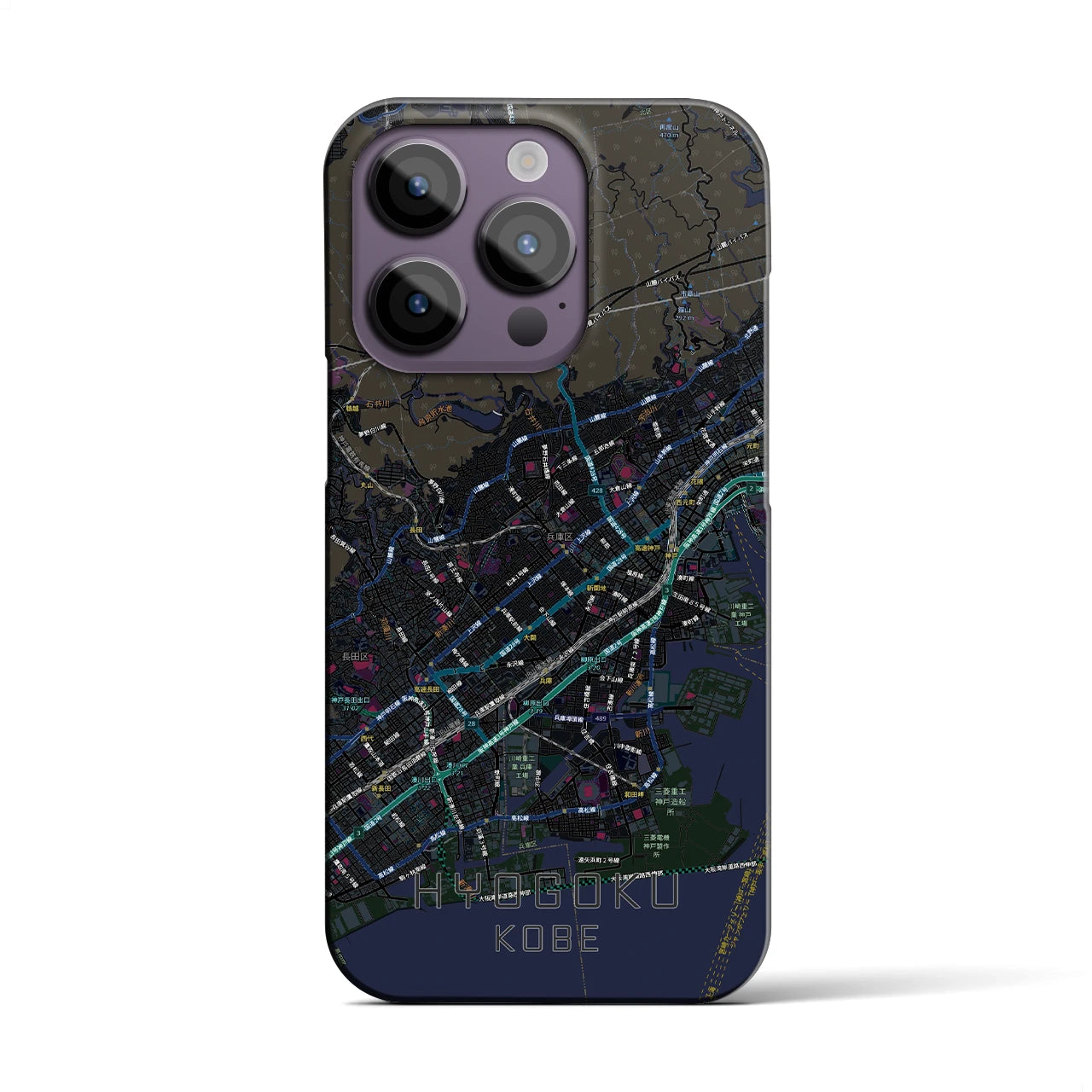 【兵庫区(神戸市)】地図柄iPhoneケース(バックカバータイプ)