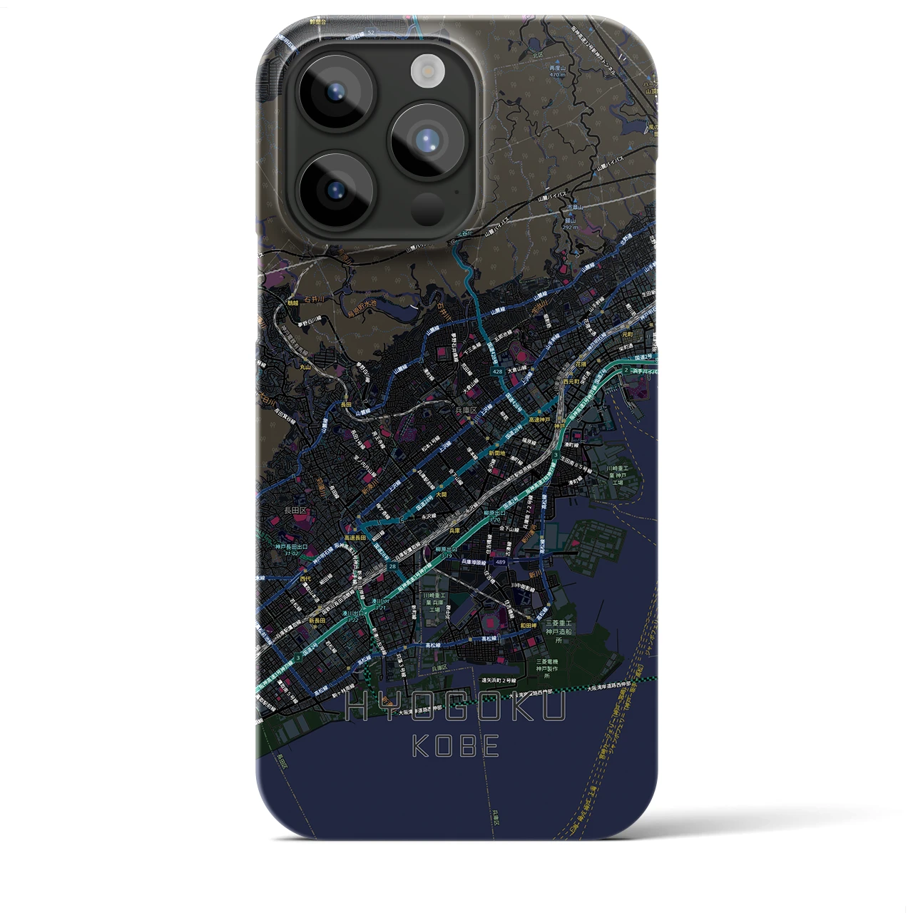 【兵庫区(神戸市)】地図柄iPhoneケース(バックカバータイプ)