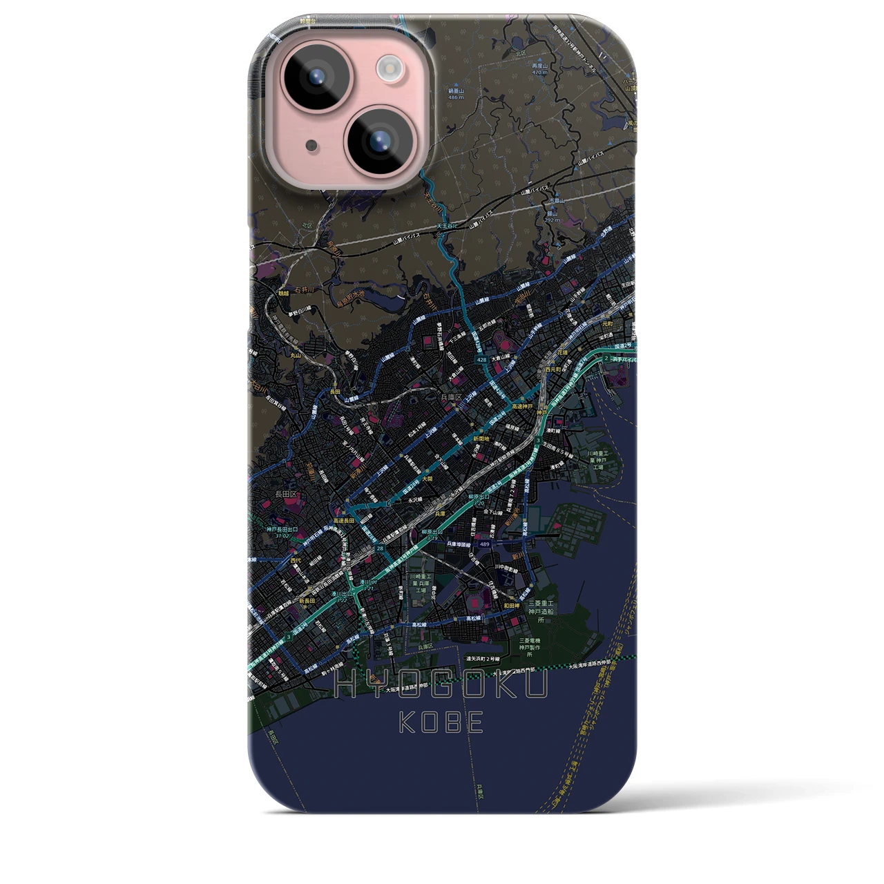 【兵庫区(神戸市)】地図柄iPhoneケース(バックカバータイプ)