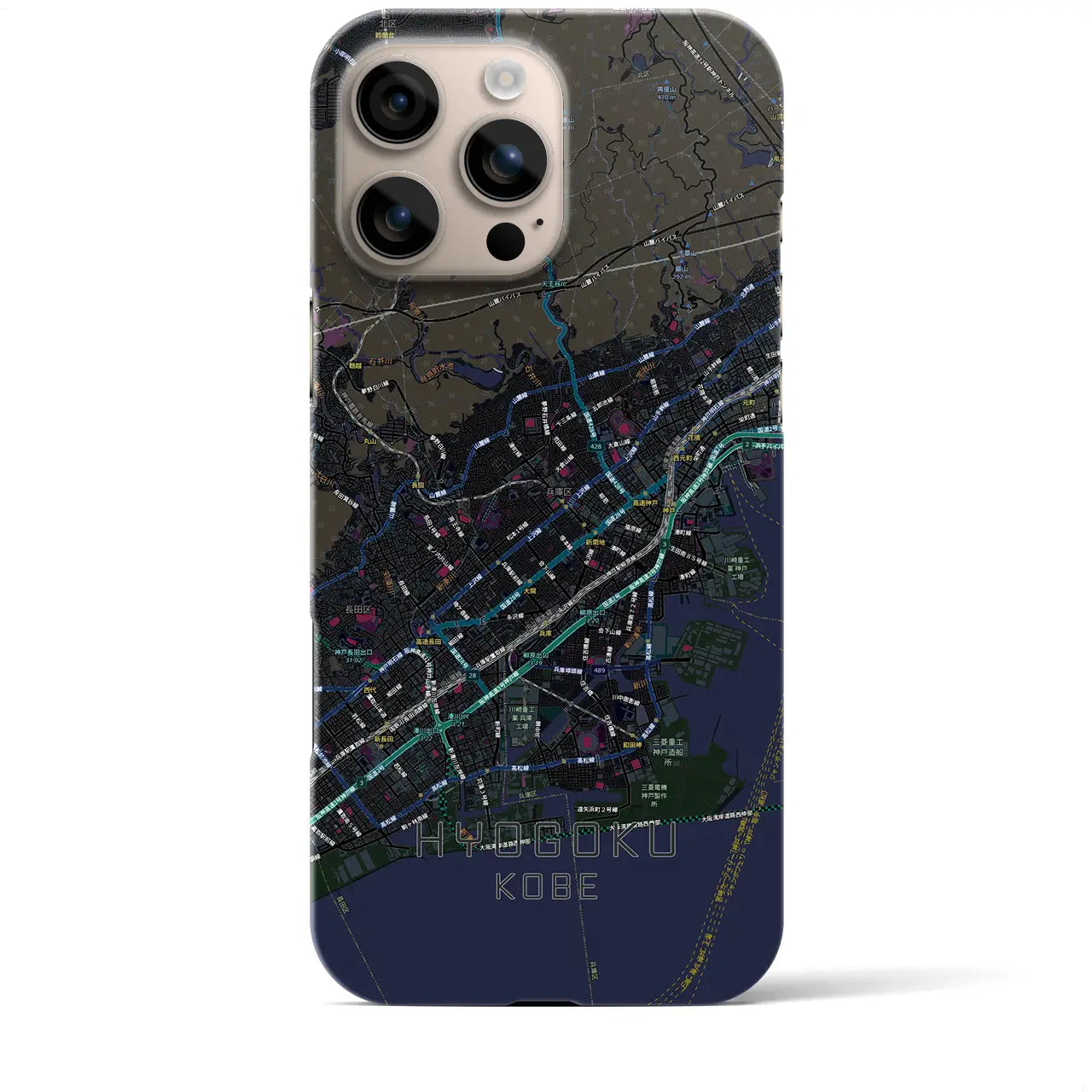 【兵庫区(神戸市)】地図柄iPhoneケース(バックカバータイプ)