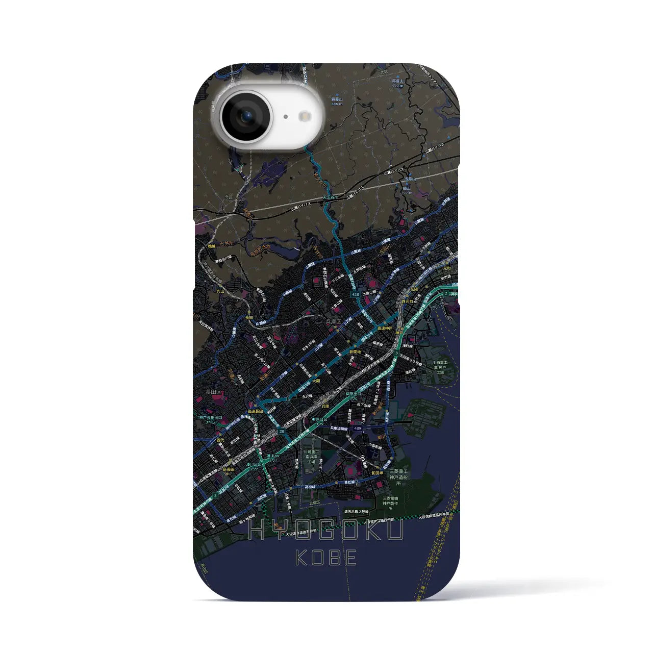 【兵庫区(神戸市)】地図柄iPhoneケース(バックカバータイプ)