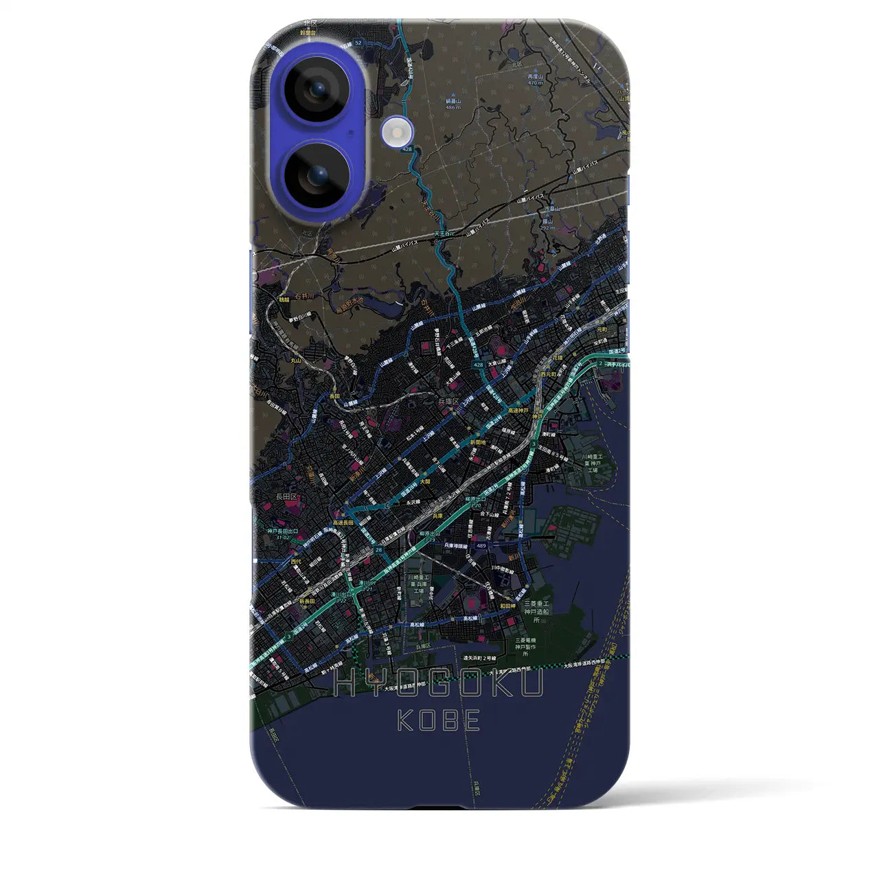 【兵庫区(神戸市)】地図柄iPhoneケース(バックカバータイプ)