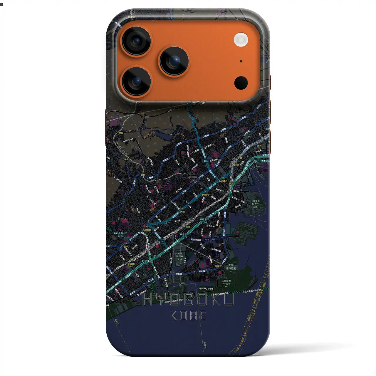 【兵庫区(神戸市)】地図柄iPhoneケース(バックカバータイプ)