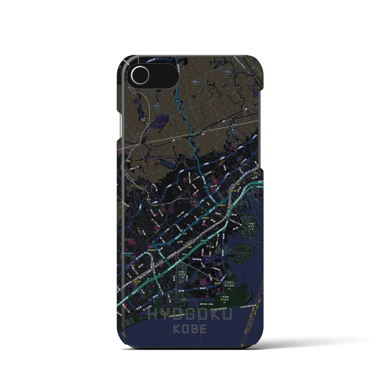 【兵庫区(神戸市)】地図柄iPhoneケース(バックカバータイプ)