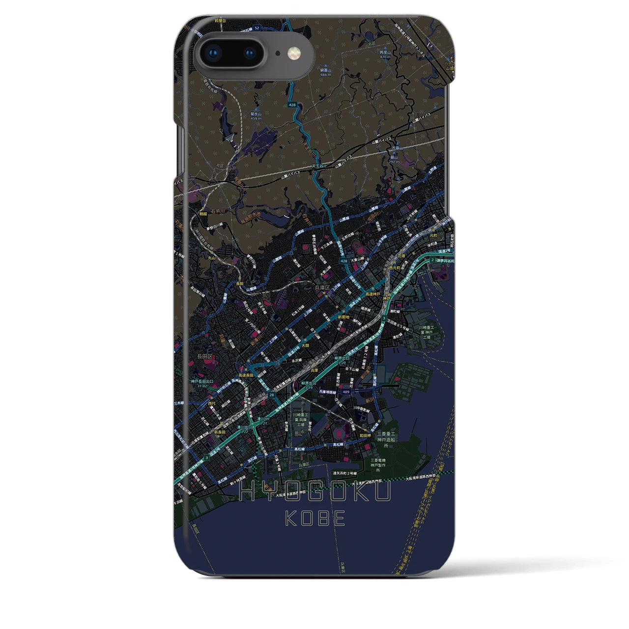 【兵庫区(神戸市)】地図柄iPhoneケース(バックカバータイプ)