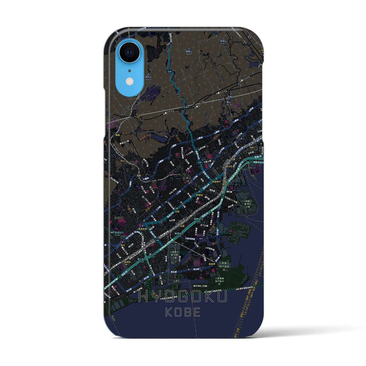 【兵庫区(神戸市)】地図柄iPhoneケース(バックカバータイプ)