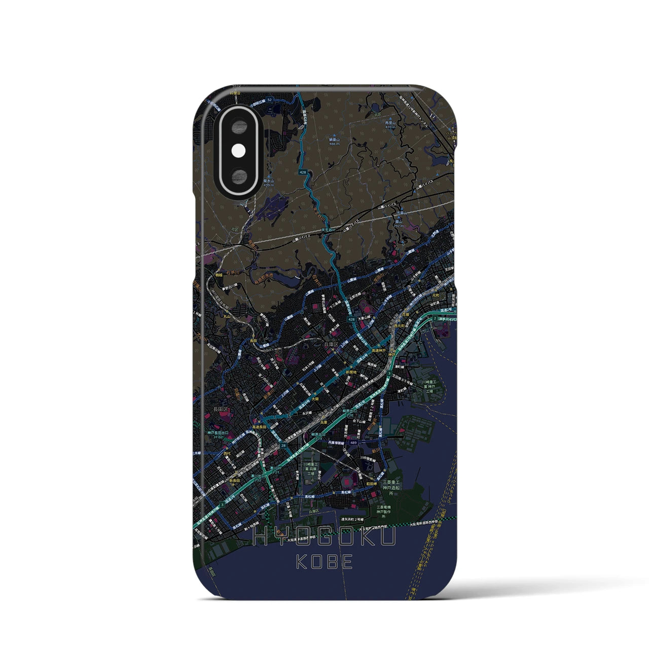 【兵庫区(神戸市)】地図柄iPhoneケース(バックカバータイプ)
