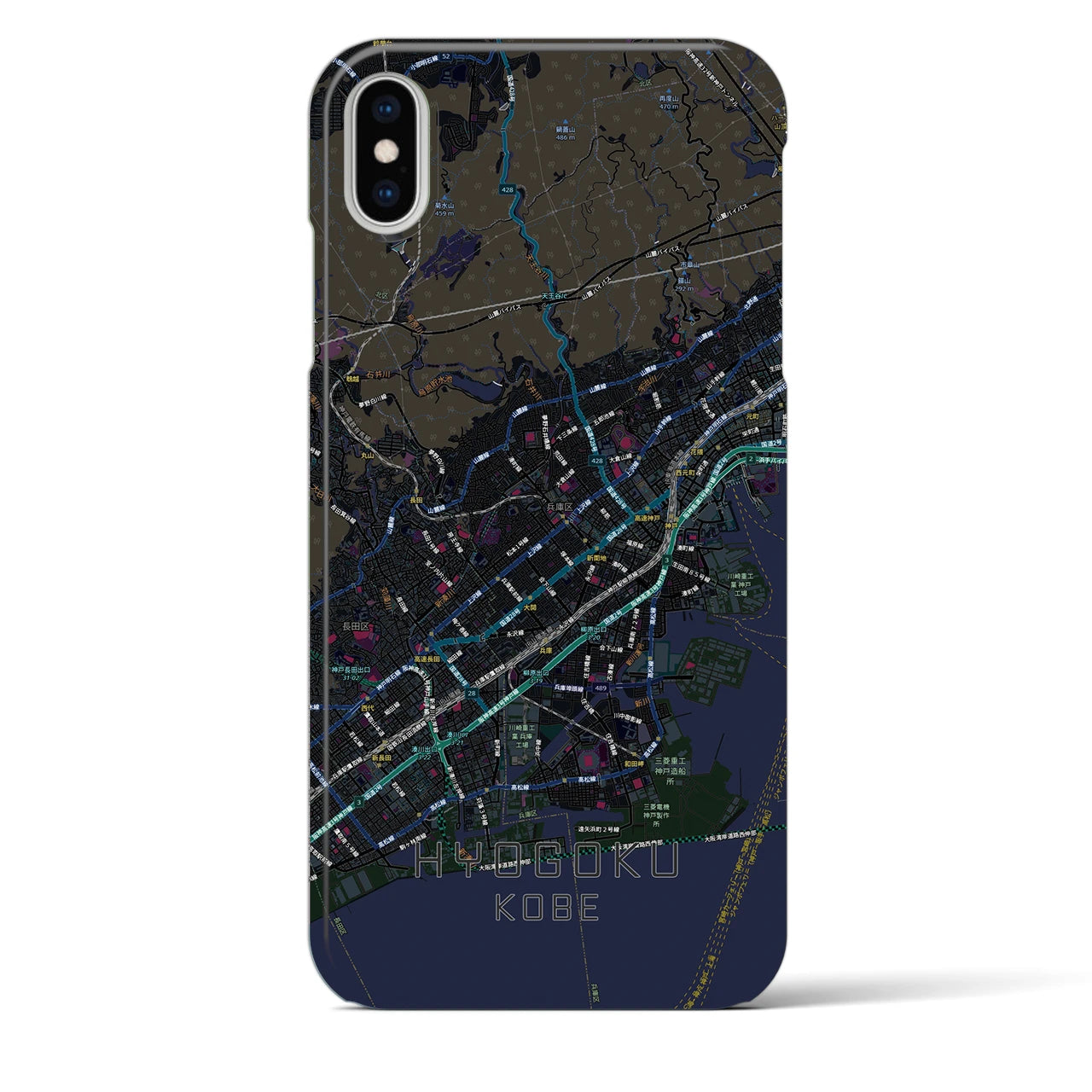 【兵庫区(神戸市)】地図柄iPhoneケース(バックカバータイプ)