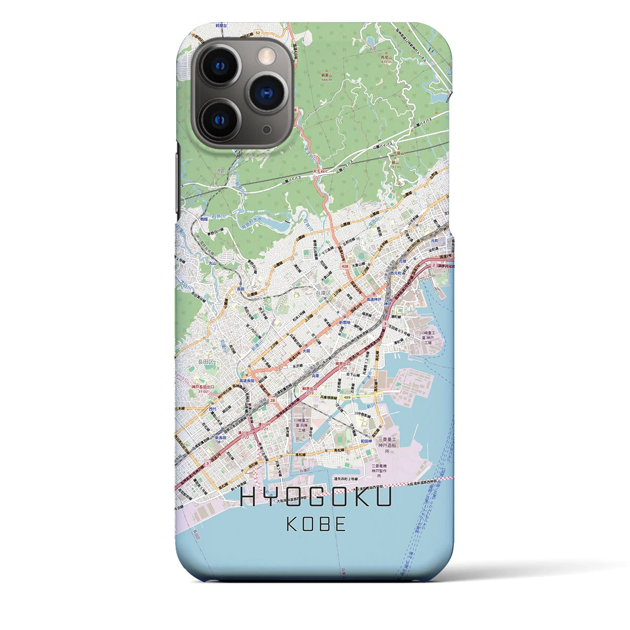 【兵庫区(神戸市)】地図柄iPhoneケース(バックカバータイプ)