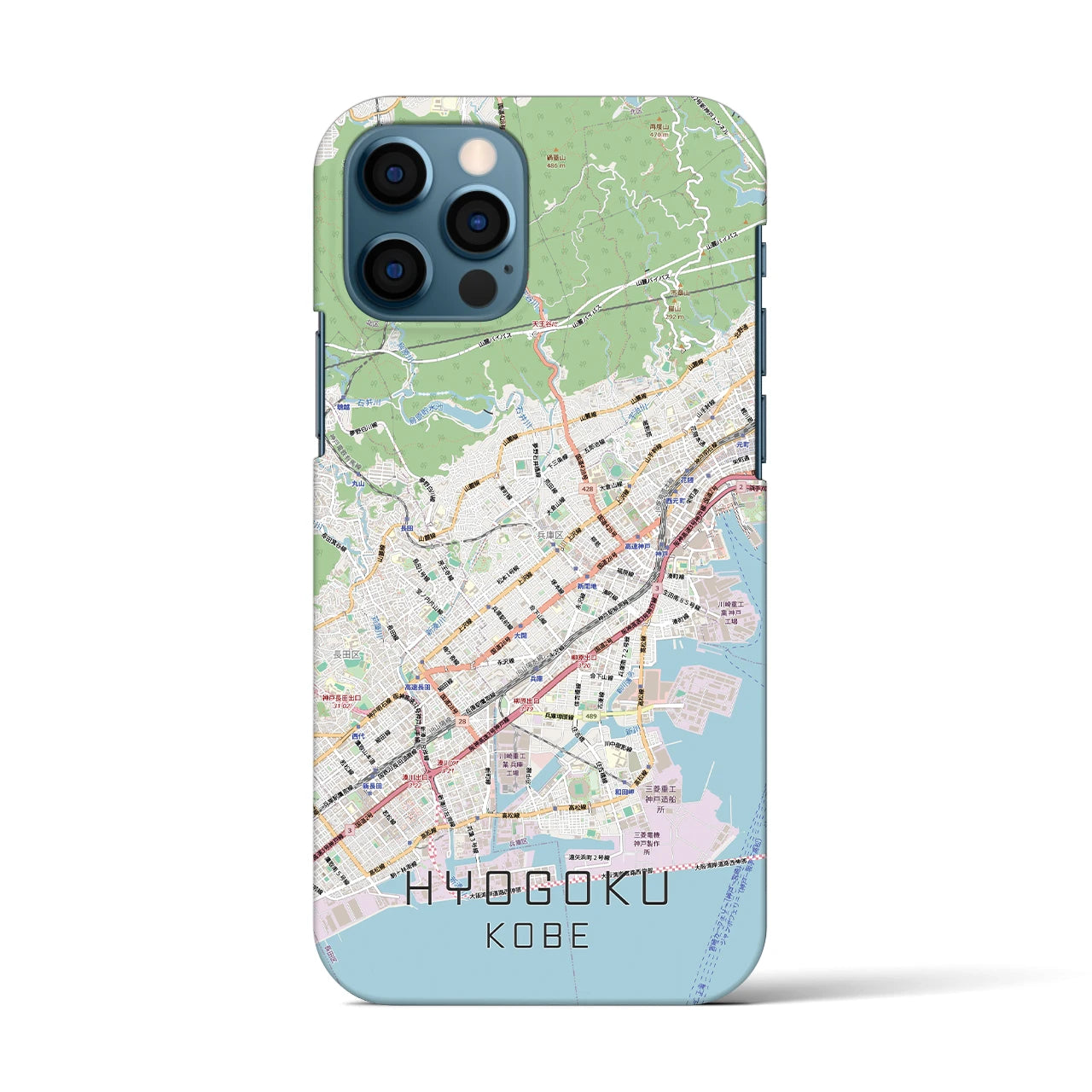 【兵庫区(神戸市)】地図柄iPhoneケース(バックカバータイプ)