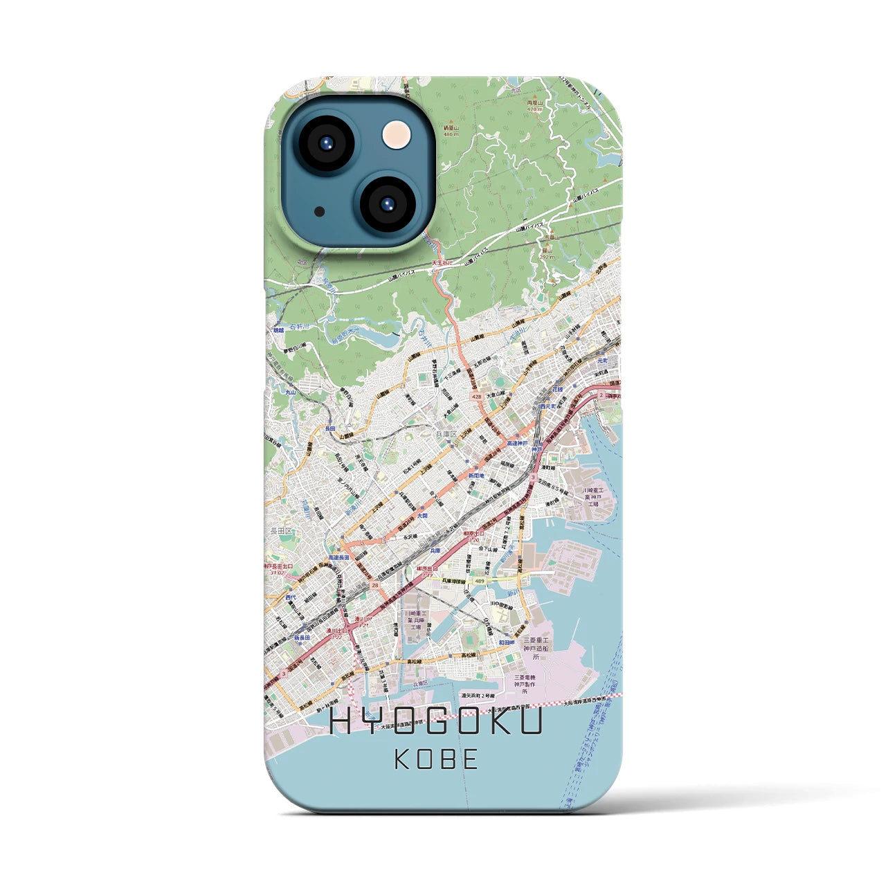 【兵庫区(神戸市)】地図柄iPhoneケース(バックカバータイプ)