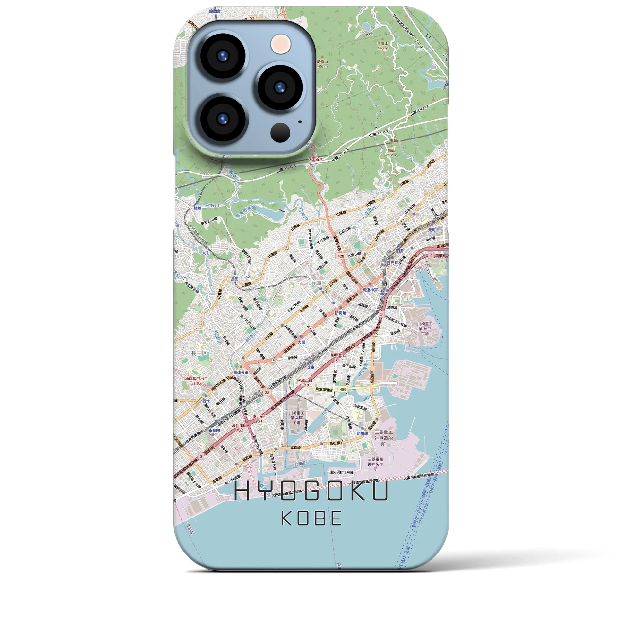 【兵庫区(神戸市)】地図柄iPhoneケース(バックカバータイプ)