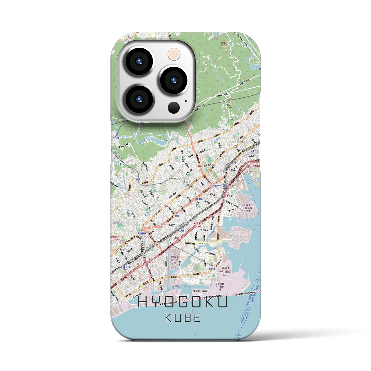 【兵庫区(神戸市)】地図柄iPhoneケース(バックカバータイプ)