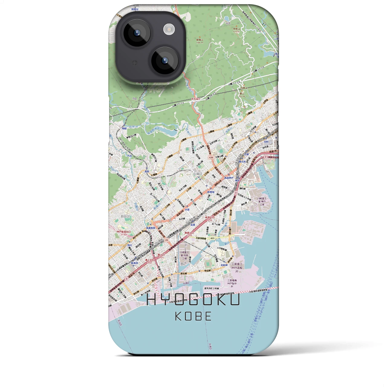 【兵庫区(神戸市)】地図柄iPhoneケース(バックカバータイプ)