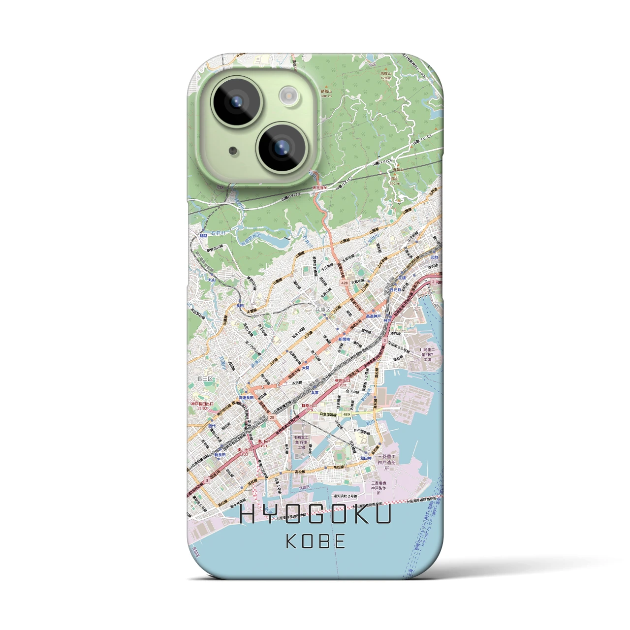 【兵庫区(神戸市)】地図柄iPhoneケース(バックカバータイプ)