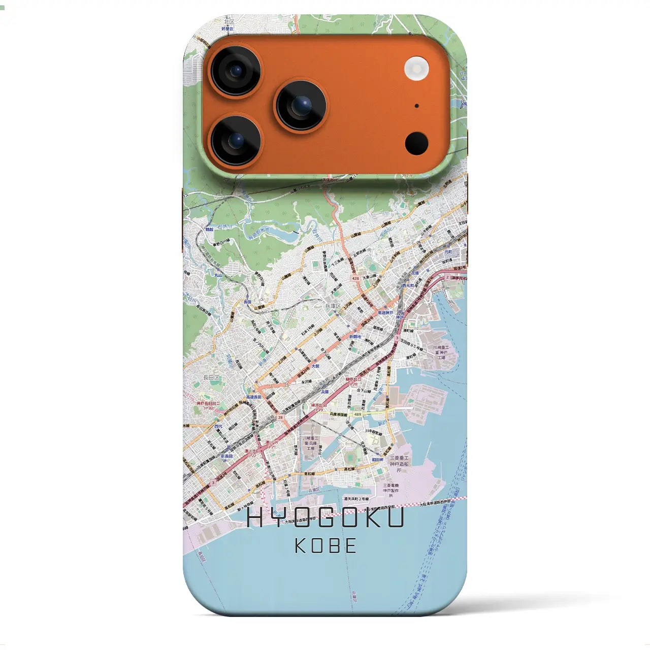 【兵庫区(神戸市)】地図柄iPhoneケース(バックカバータイプ)