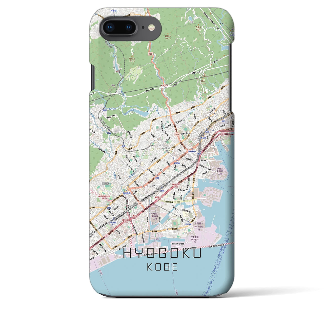 【兵庫区(神戸市)】地図柄iPhoneケース(バックカバータイプ)