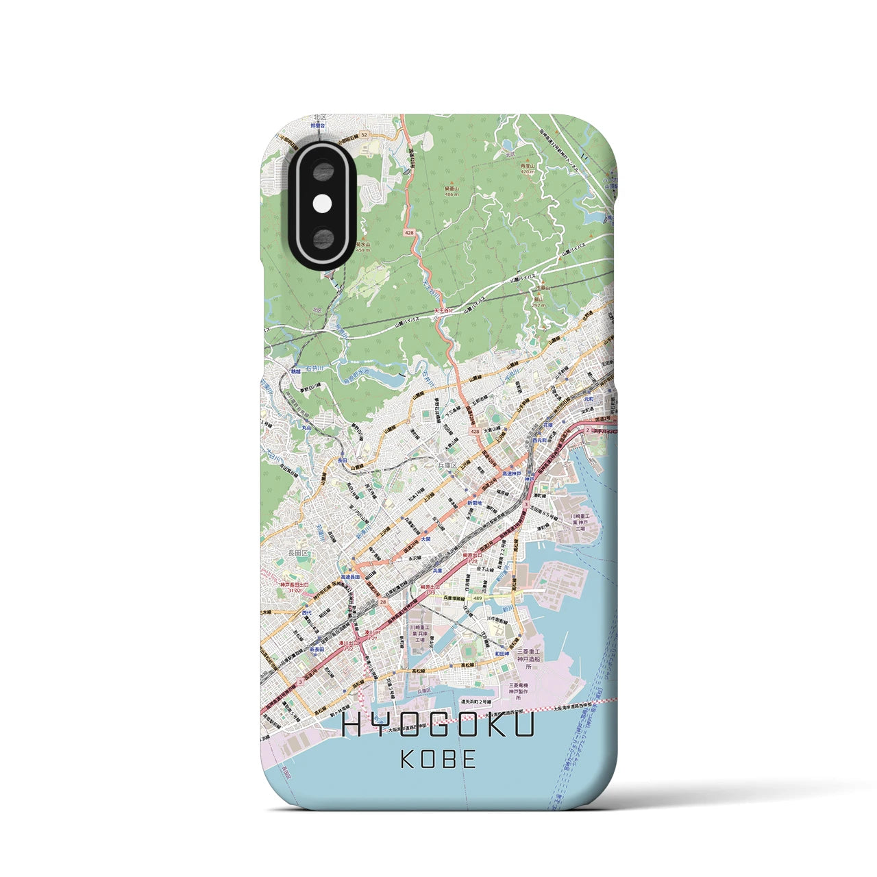 【兵庫区(神戸市)】地図柄iPhoneケース(バックカバータイプ)