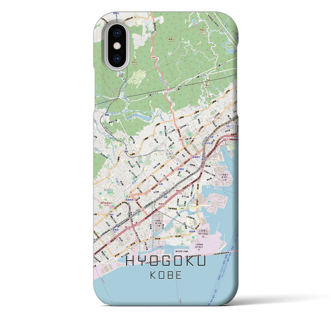 【兵庫区(神戸市)】地図柄iPhoneケース(バックカバータイプ)