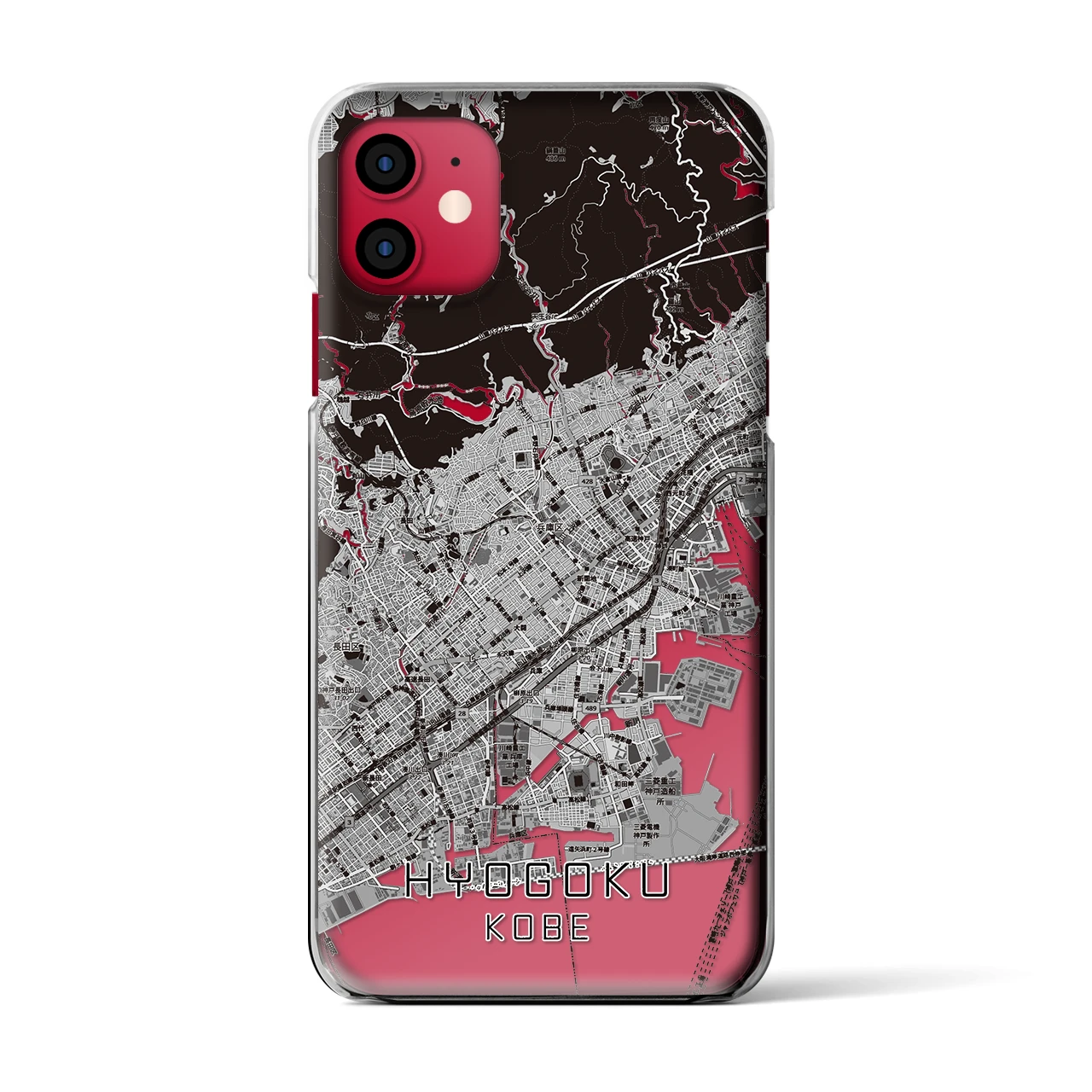 【兵庫区(神戸市)】地図柄iPhoneケース(クリアタイプ)