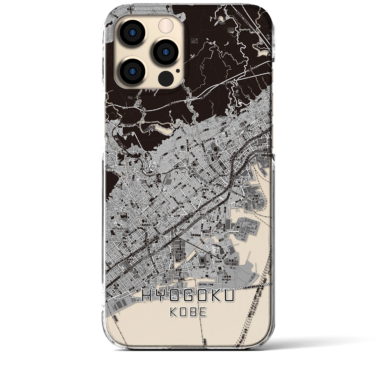 【兵庫区(神戸市)】地図柄iPhoneケース(クリアタイプ)