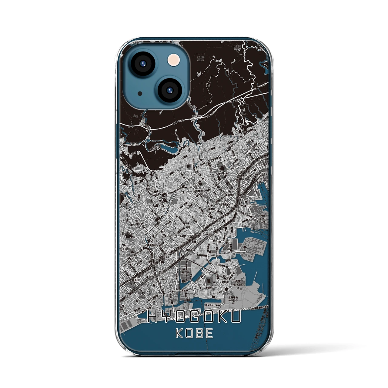 【兵庫区(神戸市)】地図柄iPhoneケース(クリアタイプ)