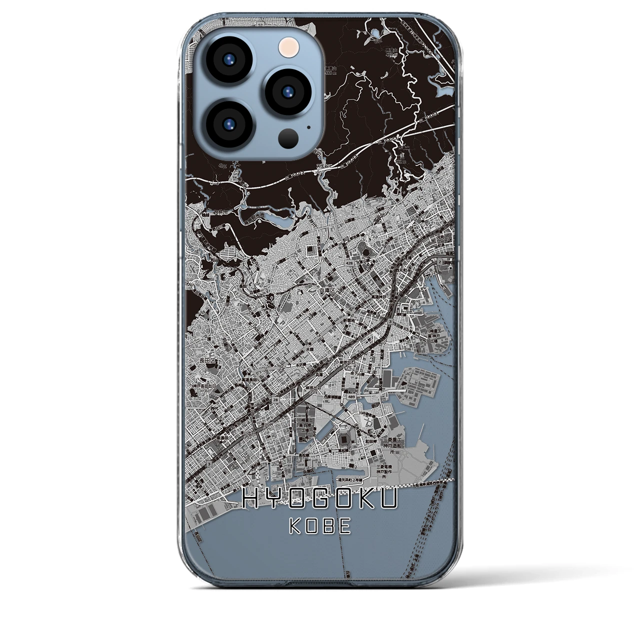 【兵庫区(神戸市)】地図柄iPhoneケース(クリアタイプ)