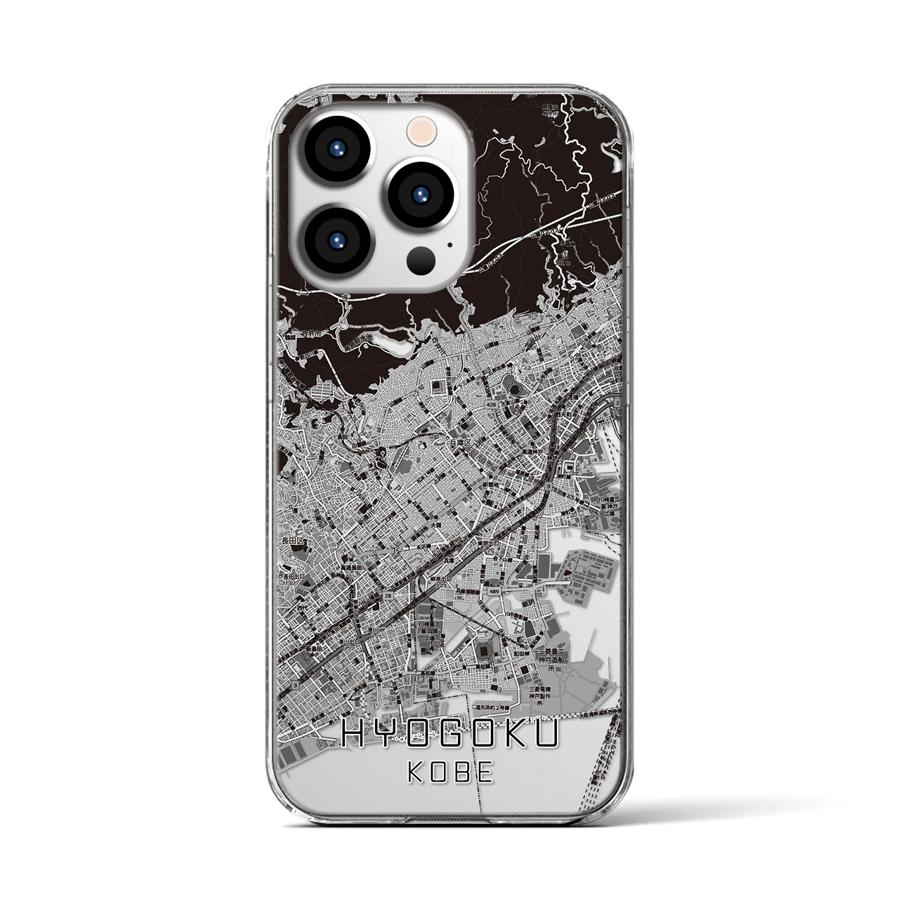 【兵庫区(神戸市)】地図柄iPhoneケース(クリアタイプ)