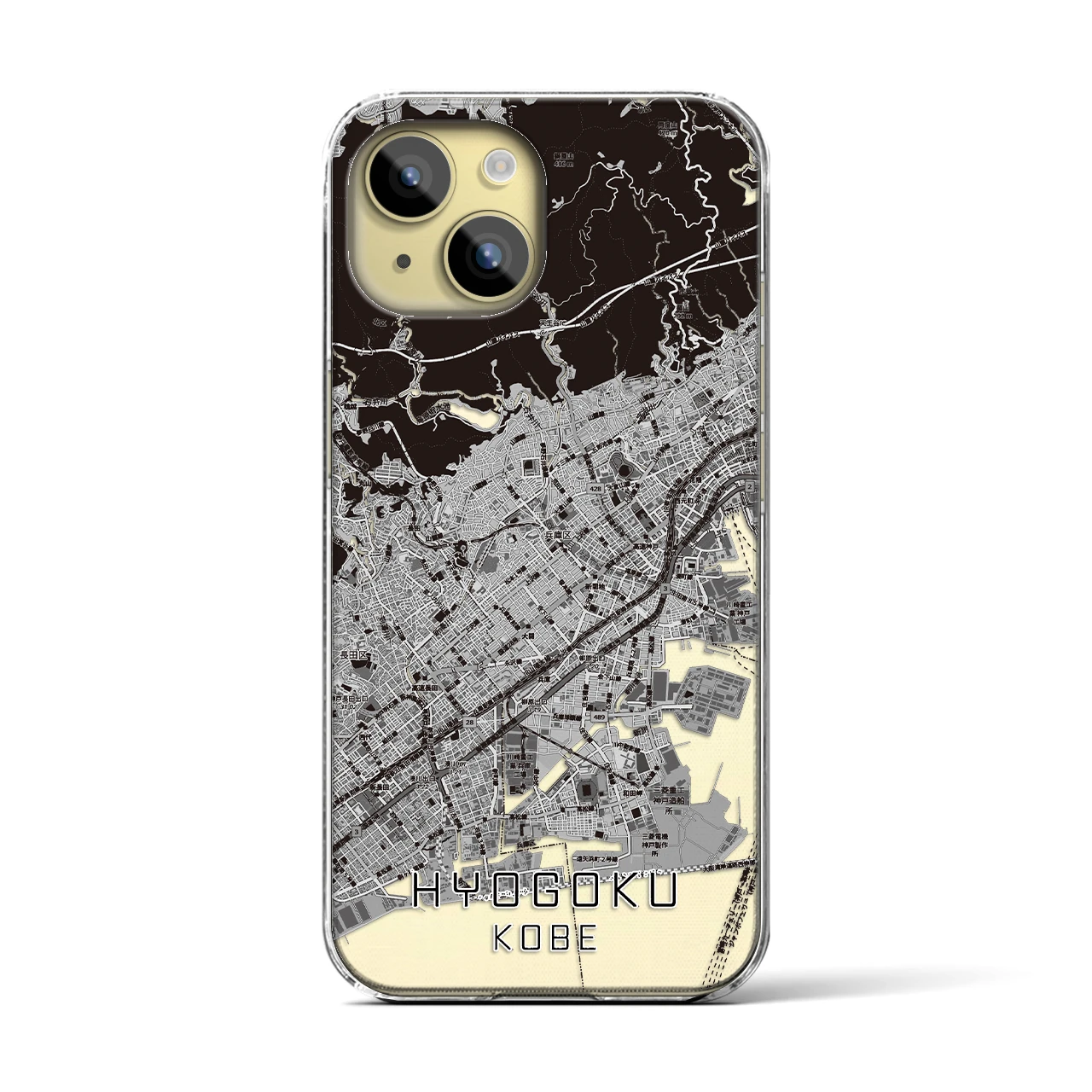 【兵庫区(神戸市)】地図柄iPhoneケース(クリアタイプ)