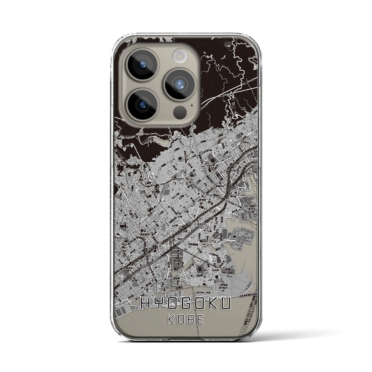 【兵庫区(神戸市)】地図柄iPhoneケース(クリアタイプ)