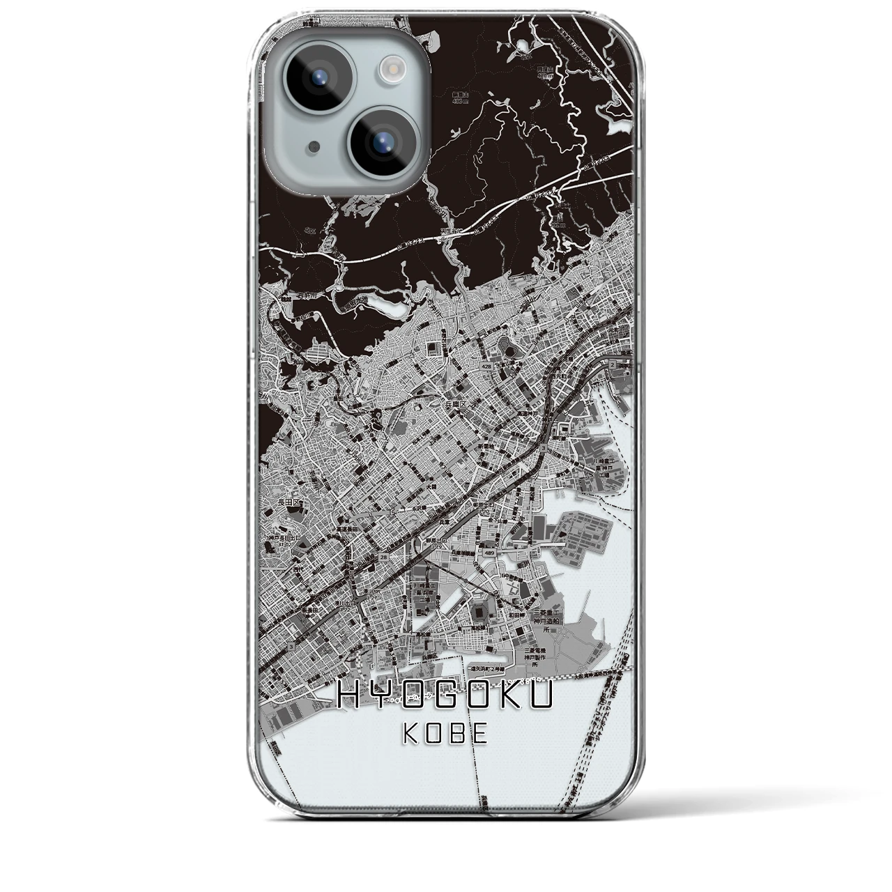 【兵庫区(神戸市)】地図柄iPhoneケース(クリアタイプ)
