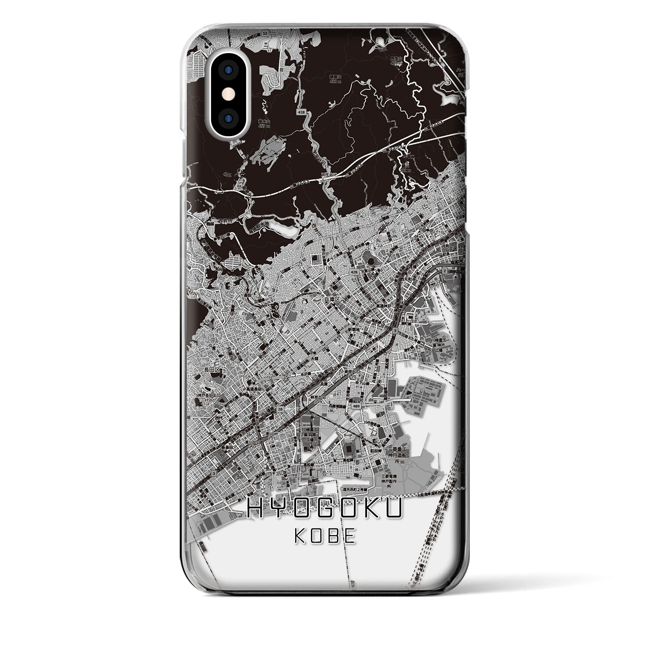 【兵庫区(神戸市)】地図柄iPhoneケース(クリアタイプ)