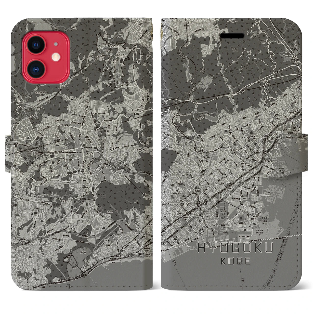 【兵庫区(神戸市)】地図柄iPhoneケース(手帳タイプ)