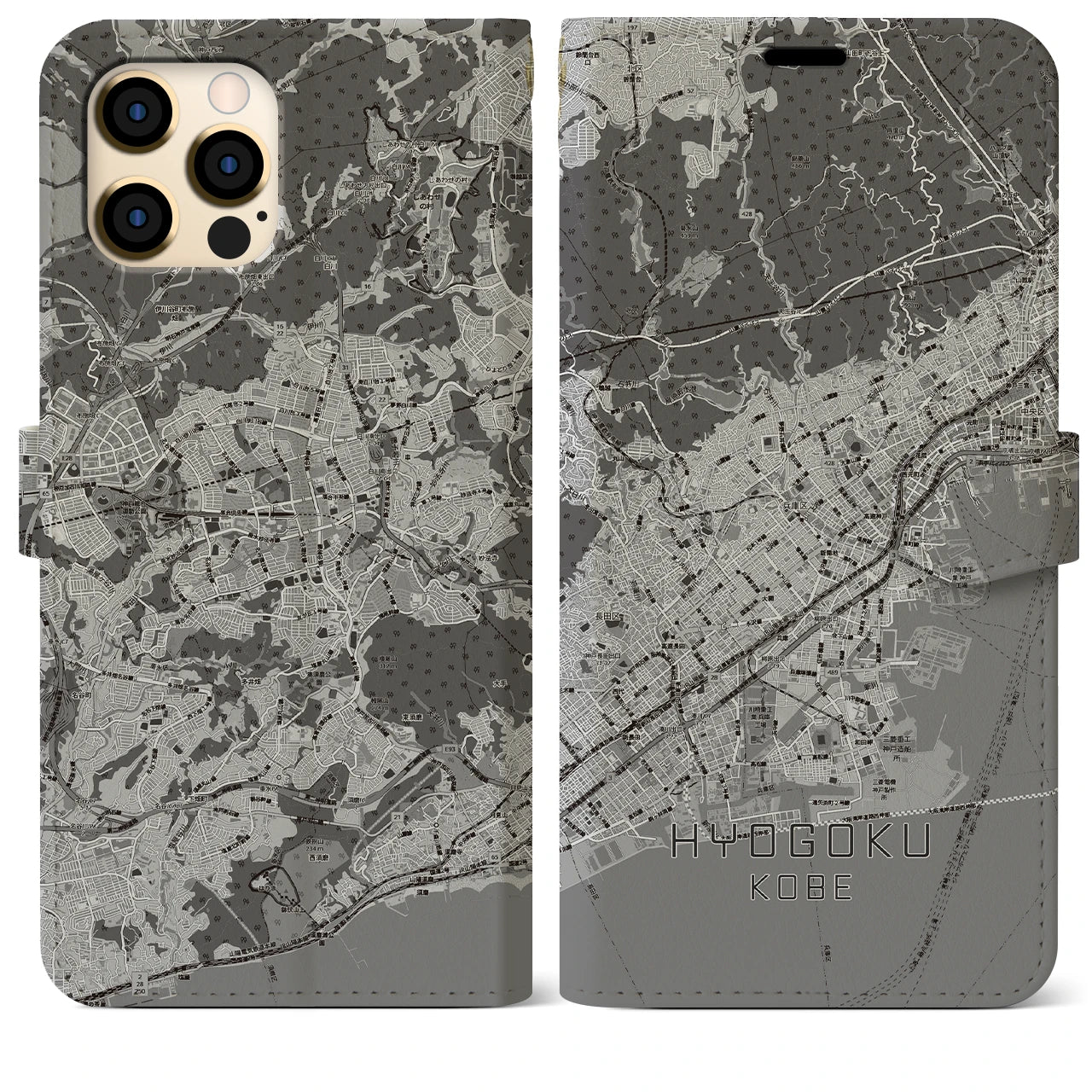 【兵庫区(神戸市)】地図柄iPhoneケース(手帳タイプ)