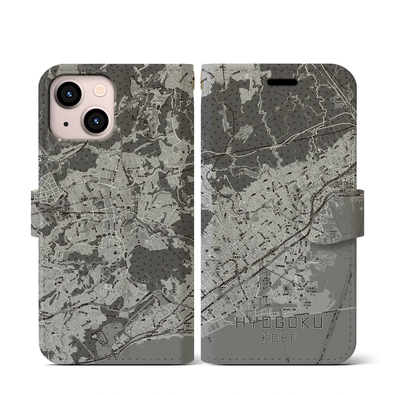 【兵庫区(神戸市)】地図柄iPhoneケース(手帳タイプ)