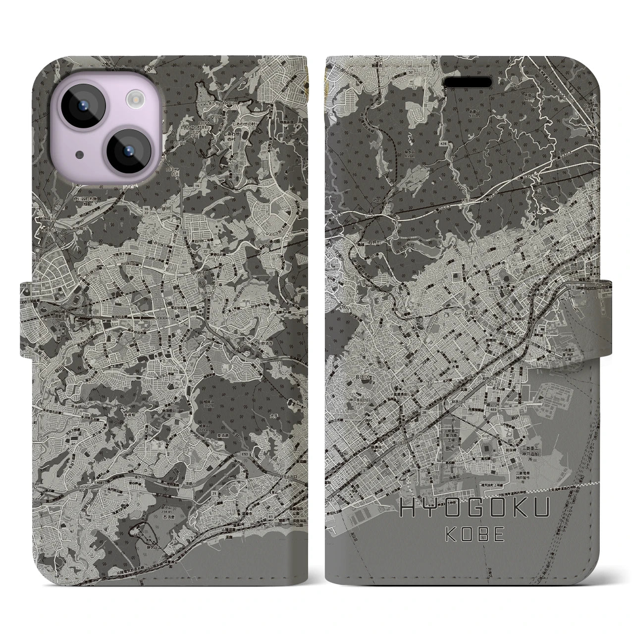 【兵庫区(神戸市)】地図柄iPhoneケース(手帳タイプ)