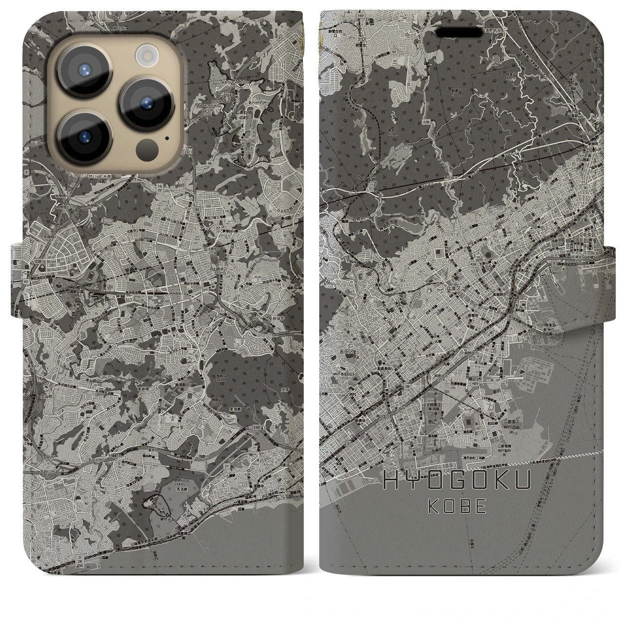 【兵庫区(神戸市)】地図柄iPhoneケース(手帳タイプ)