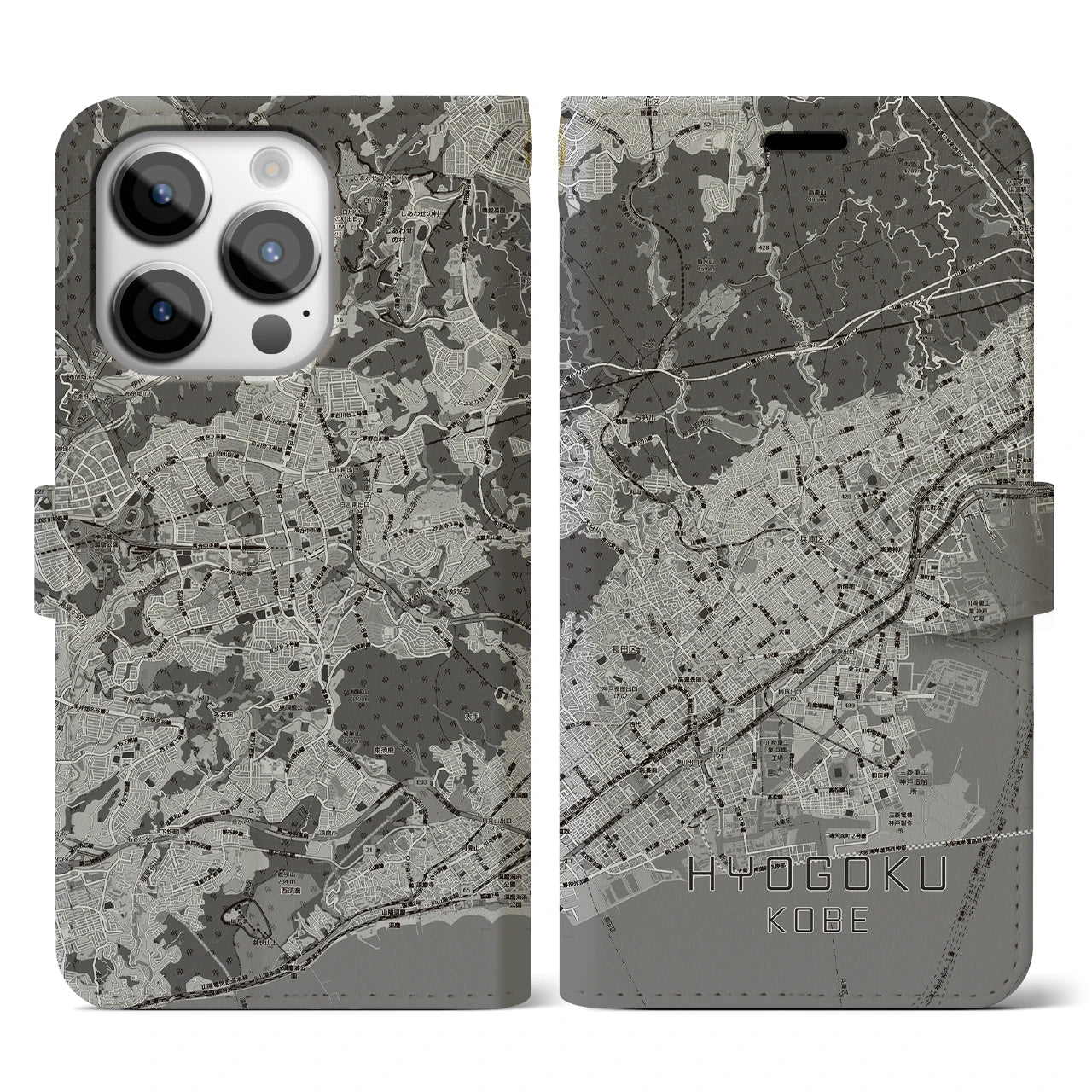 【兵庫区(神戸市)】地図柄iPhoneケース(手帳タイプ)