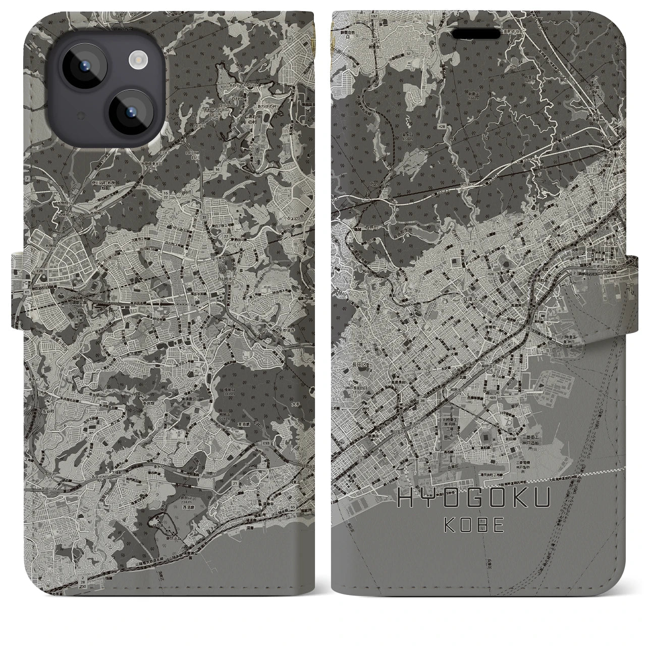 【兵庫区(神戸市)】地図柄iPhoneケース(手帳タイプ)