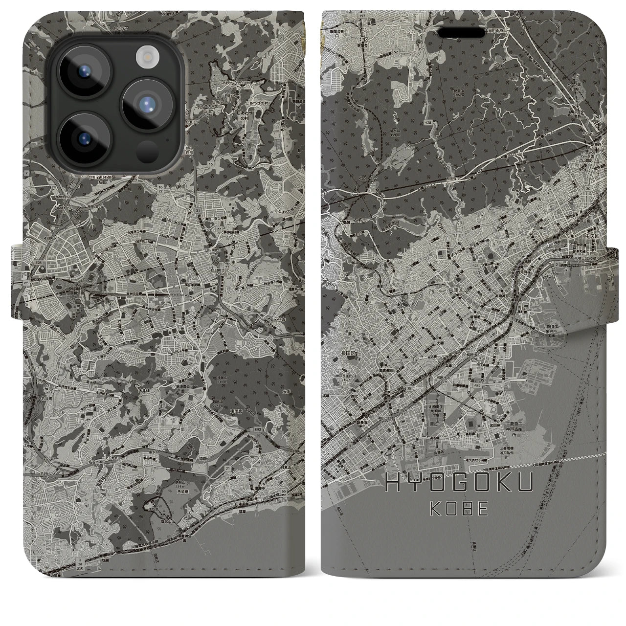 【兵庫区(神戸市)】地図柄iPhoneケース(手帳タイプ)