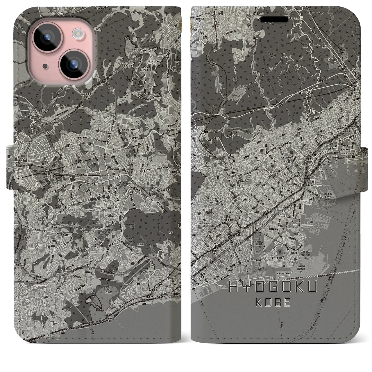【兵庫区(神戸市)】地図柄iPhoneケース(手帳タイプ)