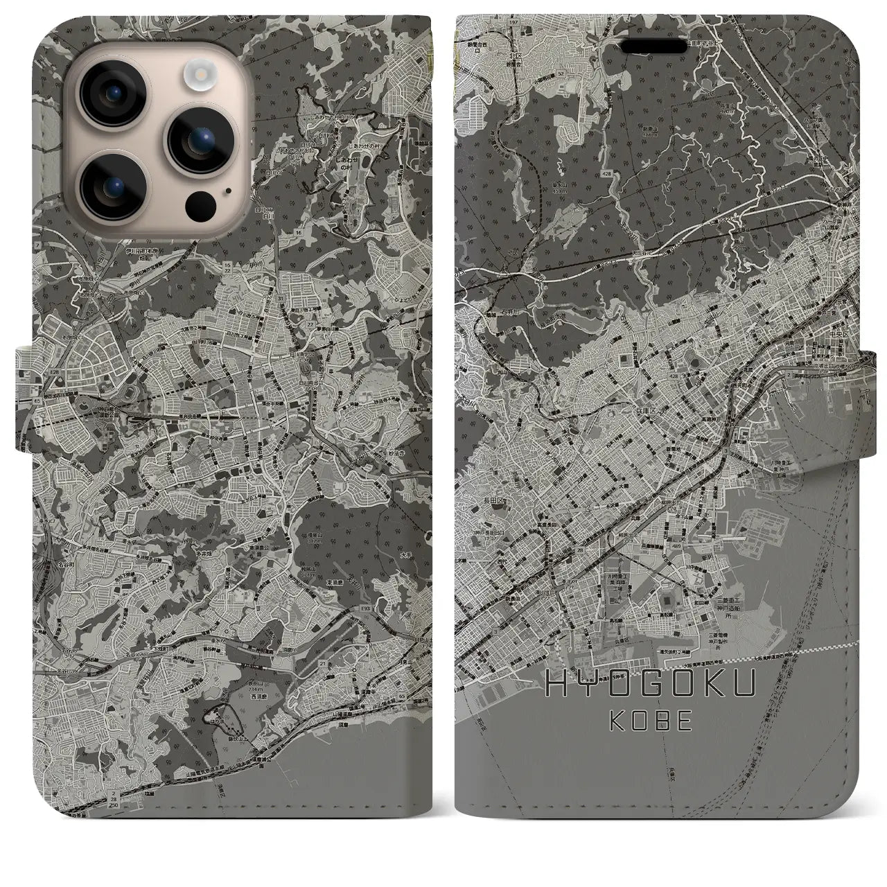【兵庫区(神戸市)】地図柄iPhoneケース(手帳タイプ)