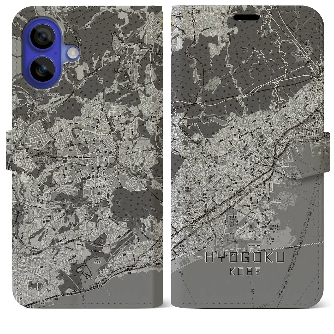 【兵庫区(神戸市)】地図柄iPhoneケース(手帳タイプ)