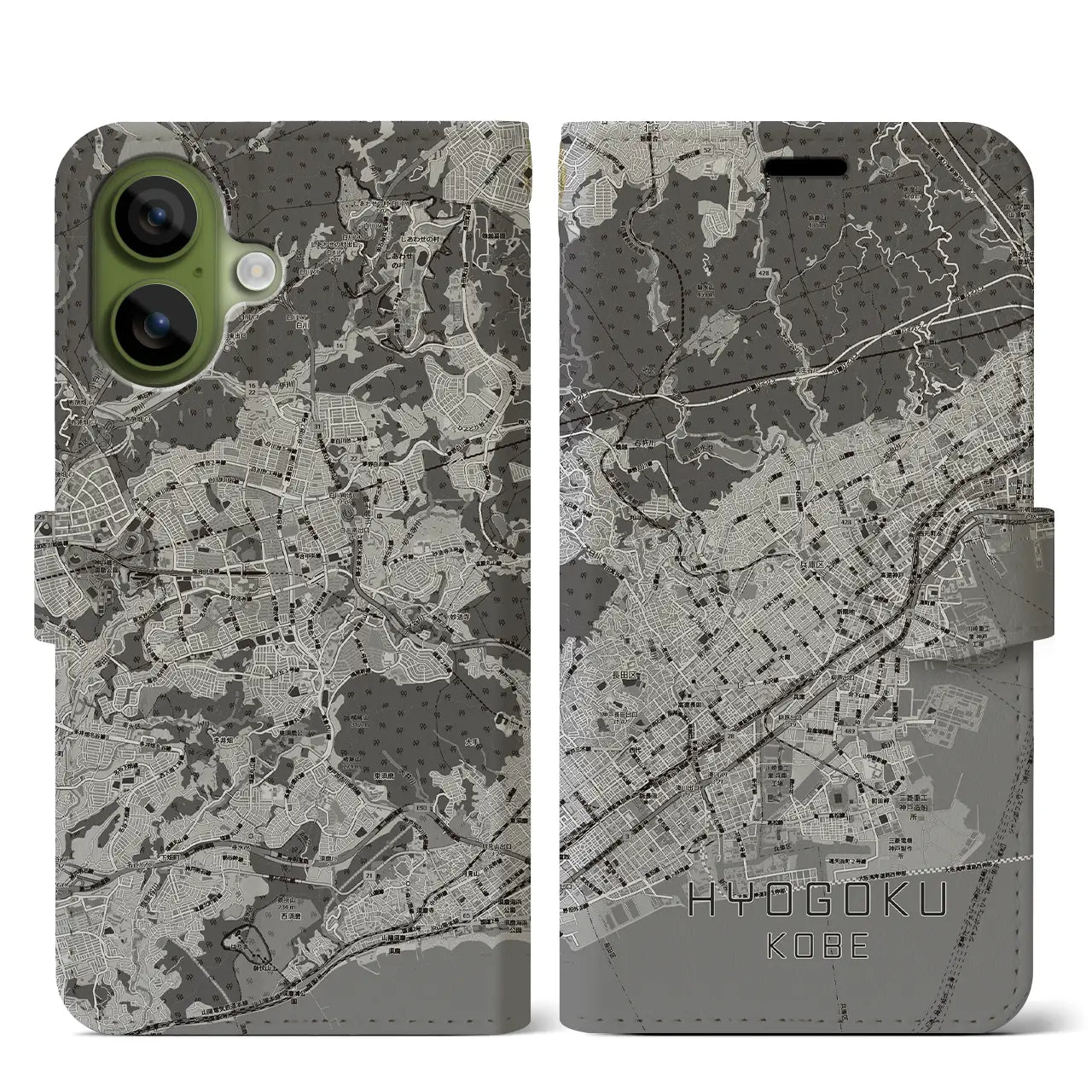 【兵庫区(神戸市)】地図柄iPhoneケース(手帳タイプ)