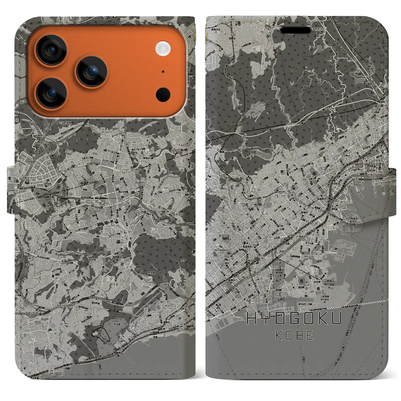 【兵庫区(神戸市)】地図柄iPhoneケース(手帳タイプ)